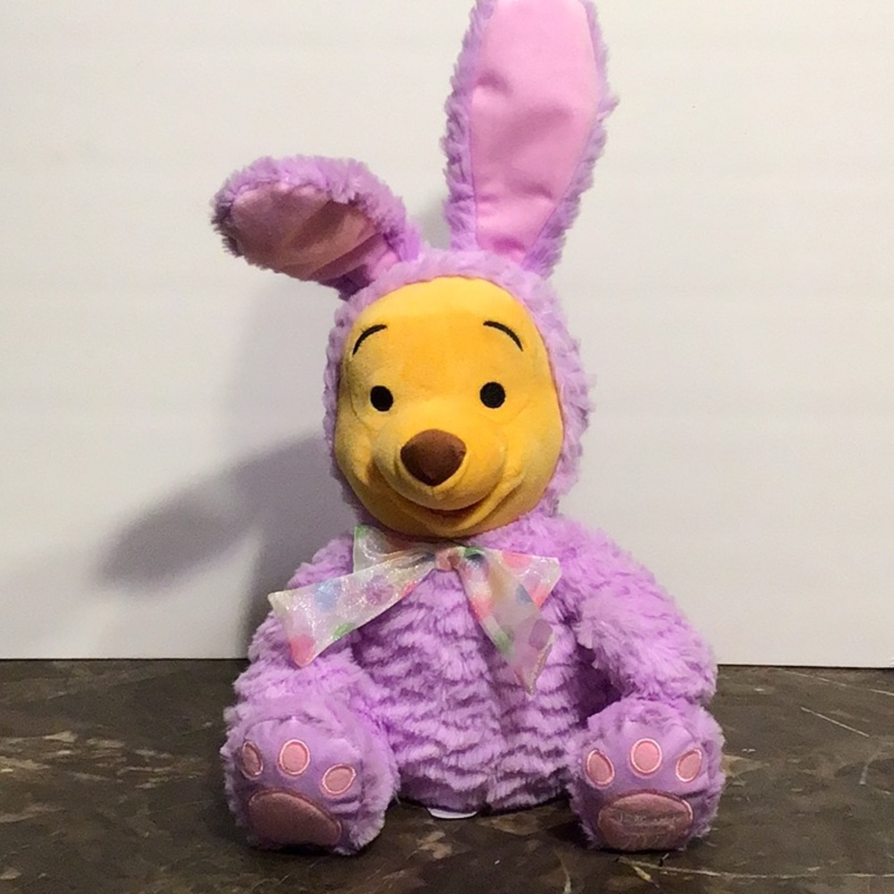 2022 Disney Store Winnie The Pooh In Purple Bunny Suit Plush.